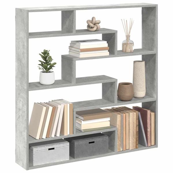 vidaXL Wall Cube Shelf Concrete Grey Engineered Wood Large