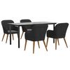 vidaXL Garden Dining Set Black Solid Acacia Wood 5 Piece Set Durable