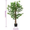 vidaXL Artificial Ficus Plant Green PEVA, Mixed Hardwood, Polyethylene
