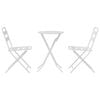 vidaXL Bistro Set Folding 3 pcs White Steel