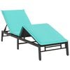 vidaXL Sun Lounger with Cushion Black Poly Rattan