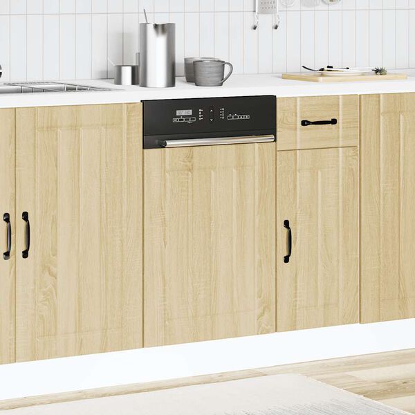 vidaXL Dishwasher Panel Sonoma oak Engineered wood 17.7 x 0.6 x 26.4 in