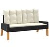 vidaXL Garden Lounge Set Black and White