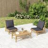 vidaXL Garden Chair Dark grey Bamboo Standard Lightweight Garden Chair