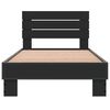 vidaXL Bed Frame Black Engineered wood, metal Small Single Durable