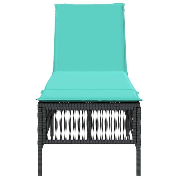 vidaXL Patio Sun Lounger Black PE rattan Standard Patio Sun Lounger