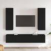 vidaXL TV Cabinet Set of 4 Black Engineered wood Medium TV Cabinet