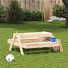 vidaXL Picnic Table Natural Solid pine wood Medium