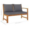 vidaXL Garden Lounge Set Dark Grey, Natural Wood