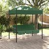 vidaXL Garden Swing Bench Green Powder-Coated Steel Large
