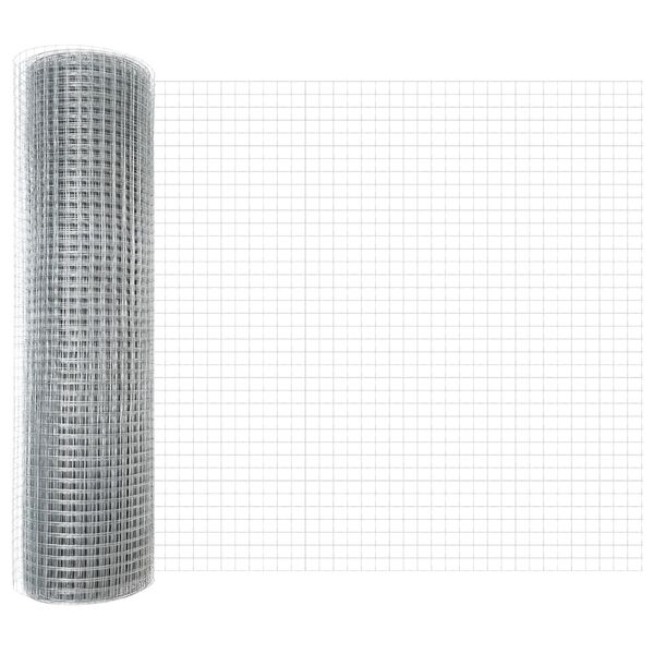 vidaXL Welded Wire Fence Silver 0.4 x 10 m