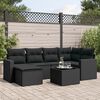 vidaXL Garden Sofa Set Black PE rattan Large Adjustable Feet