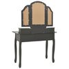 vidaXL Dressing Table Set with Stool Grey 39.4x15.7x57.5" Paulownia Wood