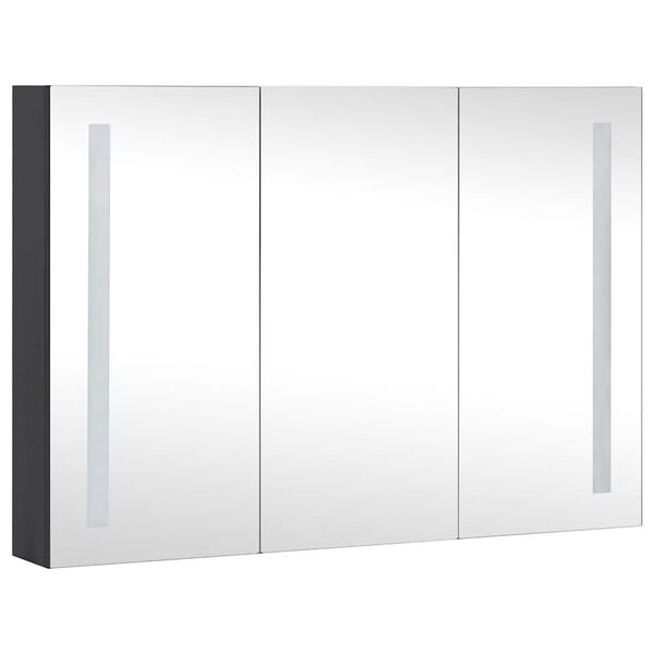 vidaXL Bathroom Cabinet Anthracite MDF with melamine finish, glass Medium