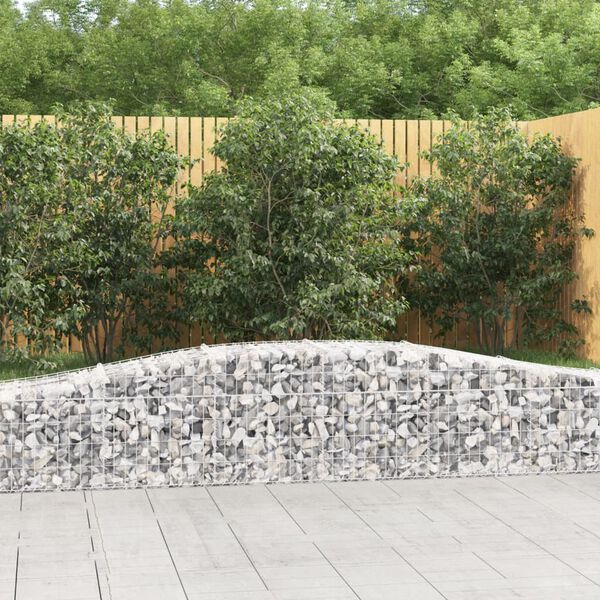 vidaXL Gabion Basket Set of 9 Silver Galvanized iron Large