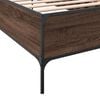 vidaXL Bed Frame Brown Oak Engineered Wood, Metal Twin Durable