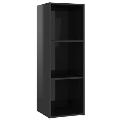 vidaXL TV Cabinet High Gloss Black 42.1"x13.8"x14.6" Engineered Wood