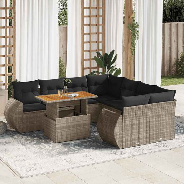 vidaXL Garden Sofa Set Grey