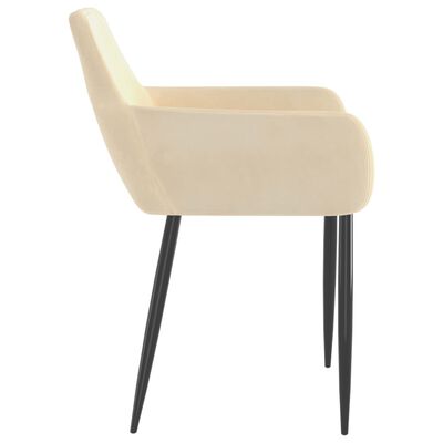 vidaXL Dining Chairs 2 pcs Cream Velvet