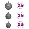 vidaXL Artificial Pre-lit Christmas Tree with Ball Set White 47.2" PVC