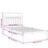 vidaXL Bed Frame White Steel 39.4 x 78.7 in Bed Frame Rectangular