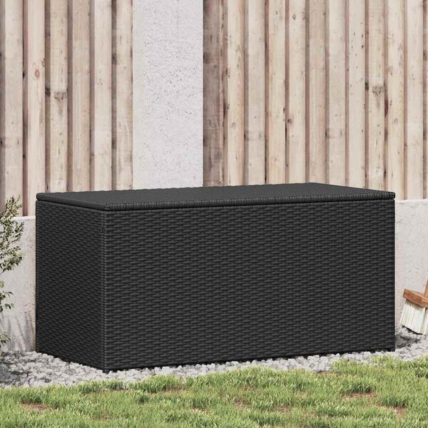 vidaXL Patio Storage Box Poly Rattan 39.3"x19.6"x19.6" Black