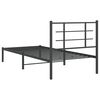 vidaXL Bed Frame Black Powder-coated Steel Single Modern Bed Frame