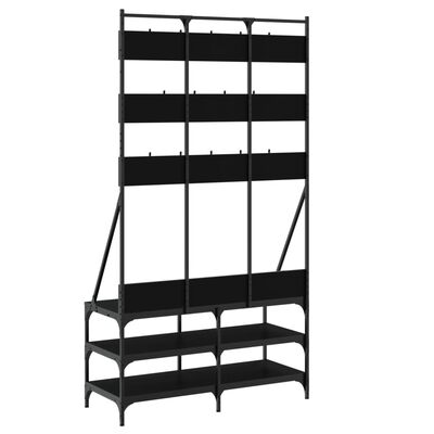 vidaXL Clothes Rack with Shoe Storage Black 39.4"x15.7"x72.4"