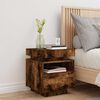 vidaXL Bedside Cabinet Smoked Oak Engineered Wood Compact