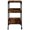 vidaXL Kitchen Trolley Smoked Oak 23.6"x16.1"x31.7" Engineered Wood
