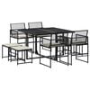 vidaXL Garden Dining Set Black PE rattan, steel, glass 9 Piece Set