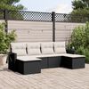 vidaXL Garden Sofa Set Black PE rattan, powder-coated steel, 100% polyester
