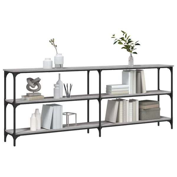 vidaXL Console Table Grey sonoma Engineered wood, metal Large