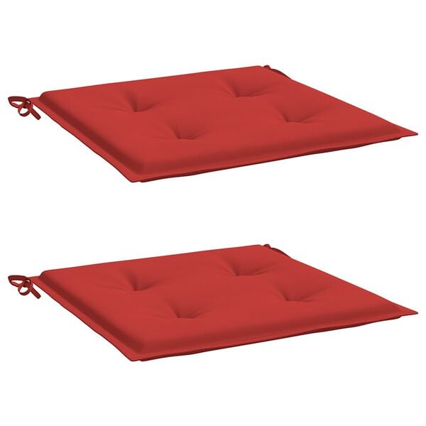 vidaXL Chair Cushion Set of 2 Red Oxford fabric, Foam fiber Medium