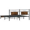 vidaXL Bed Frame Smoked Oak Engineered Wood and Steel Full Bed Frame