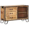 vidaXL Sideboard Brown and black Solid rough mango wood, steel Medium