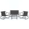 vidaXL Garden Lounge Set Anthracite Powder-coated steel Medium Durable