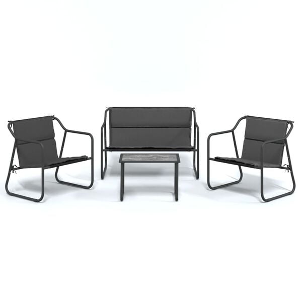 vidaXL Garden Lounge Set Anthracite Powder-coated steel Medium Durable