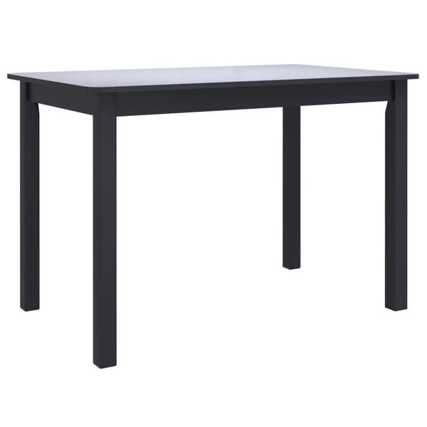 vidaXL Dining Table Black Solid rubber wood frame 44.9 x 28.0 x 29.5 in