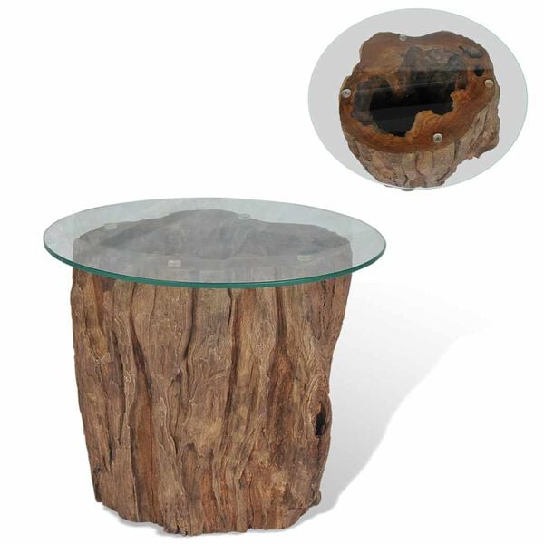 vidaXL Coffee Table Brown Teak wood Standard Durable Coffee Table