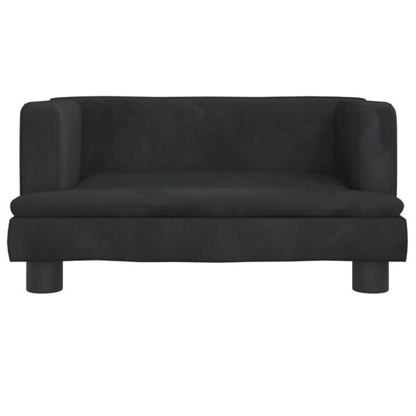 vidaXL Kids Sofa Black Velvet, Pine Wood, Foam Mini Durable Kids Sofa