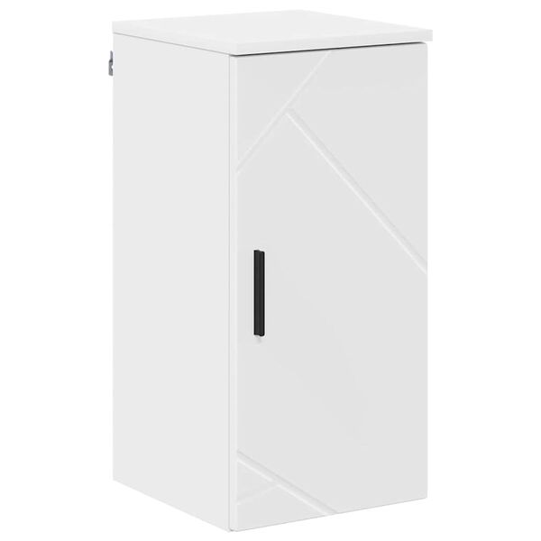 vidaXL Bathroom Cabinet High Gloss White 11.81 x 12.40 x 24.02 in