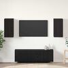 vidaXL Wall TV Cabinet 2 pcs Black Oak 12.01 x 11.81 x 23.62 in