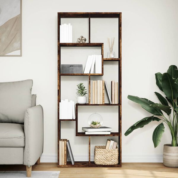 vidaXL Room Divider Bookcase Smoked Oak Engineered wood