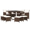 vidaXL Garden Dining Set Brown and Cream White