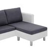 vidaXL Sofa White Faux Leather, Polyester, Wooden Slats, Chrome-Plated Iron