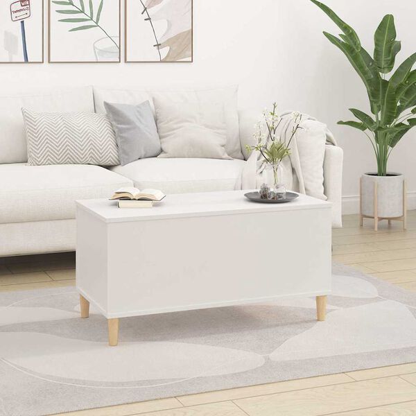vidaXL Coffee Table White Engineered wood Standard Adjustable Armrests