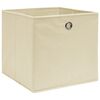 vidaXL Storage Box Set of 10 Cream Non-woven fabric 11 x 11 x 11 in