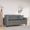 vidaXL 2-seater Sofa Dark grey Microfiber fabric 55.1 in seat width