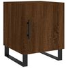 vidaXL Bedside Cabinet Set of 2 Brown Oak Engineered wood, Iron